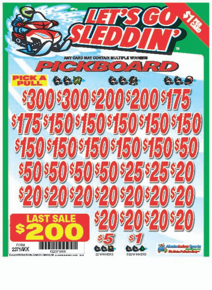 Let's Go Sleddin' PK 3W $1 18@$150 (2@$300) $1B 19% 5292 LS