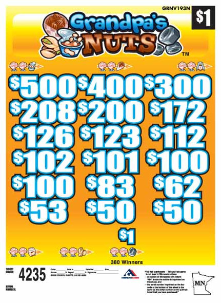 Grandpa's Nuts 3W $1 12@100 (5,4,3,2,1) $1B 24% 4235
