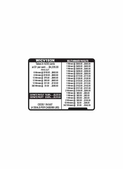 Winter Chill 3W $1 12@100 (5,4,3,2,1) $1B 24% 4235