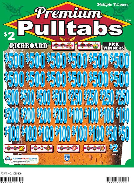 Premium Pulltabs Big PK 3W $2 16@$500 $2B 23% 7920 Premium Pulltabs Big PK 3W $2 16@$500 $2B 23% 7920
