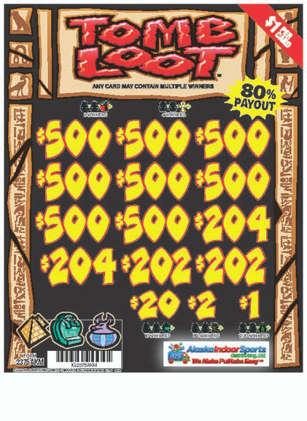 Tomb Loot 3W $1 8@$500 $1B 19% 8036