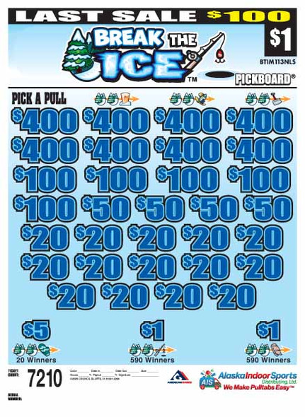 Break the Ice PK 3W $1 8@$400 $1B 22% 7210 LS