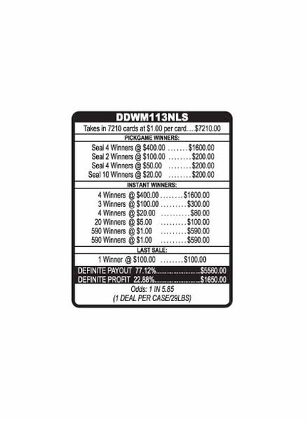Drink Dine and Unwind PK 3W $1 8@$400 $1B 22% 7210 LS