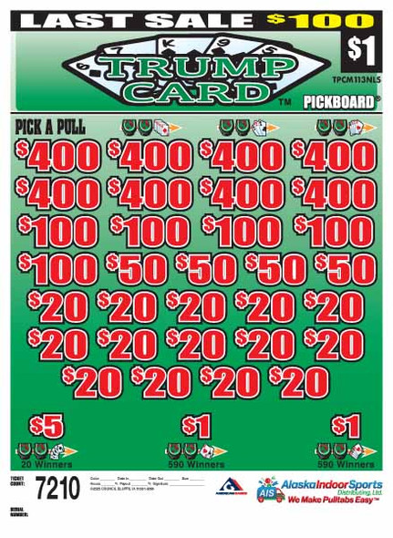 Trump Card PK 3W $1 8@$400 $1B 22% 7210 LS
