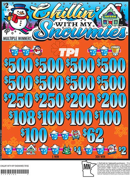 Chillin' With My Snowmies 3W $2 8@$500 $2B 24% 3960