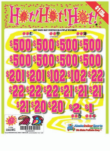 Hot! Hot! Hot! 3W $1 8@$500 $1B 25% 8036