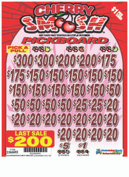 Cherry Smash PK 3W $1 18@$150 (2@$300) $1B 19% 5292 LS