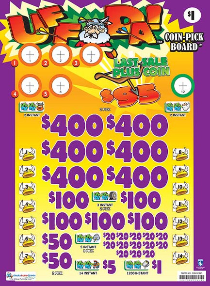 Uff Da! Coin Pick-Board 3W $1 6@$400 $1B 29% 6480 LS