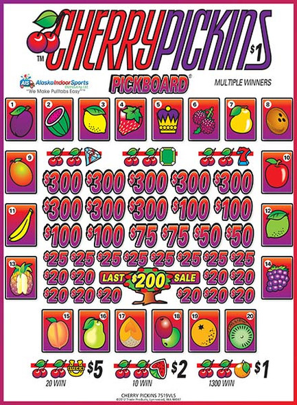 Cherry Pickins PK 3W $1 8@$300 $1B 21% 6400 LS