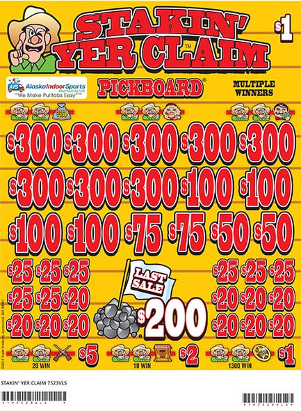 Stakin' Yer Claim PK 3W $1 8@$300 $1B 21% 6400 LS