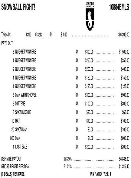 Snowball Fight Embedded PK 3W $1 8@$300 $1B 21% 6200 LS
