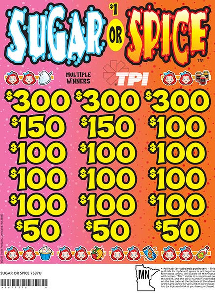 Sugar or Spice Joe 3W $1 3@$300 $50B 26% 3136