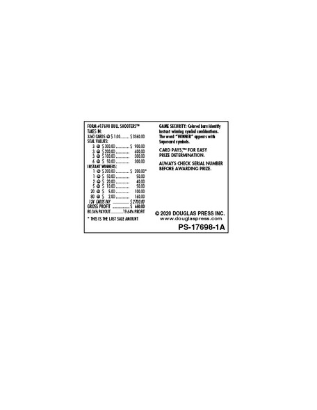 Bull Shooters PK 3W $1 3@$300 $2B 19% 3360 LS