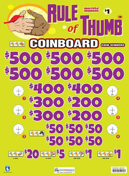 Rule of Thumb Coinboard 3W $1 6@$500 $1B 24% 8280