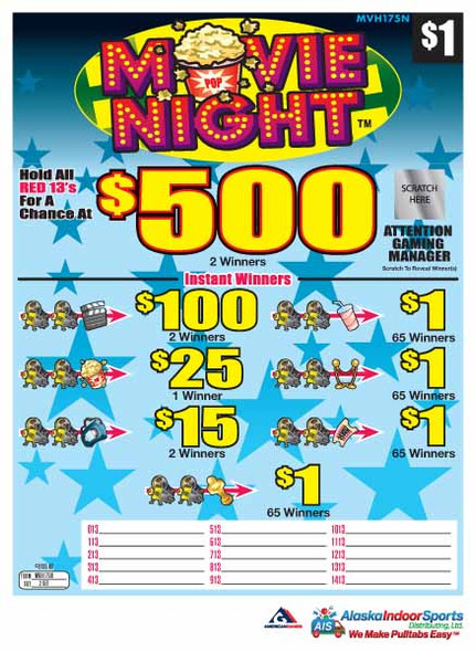 Movie Night Seal 5W $1 2@$500 $1B 29% 2160