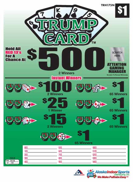 Trump Card Seal 5W $1 2@$500 $1B 29% 2160