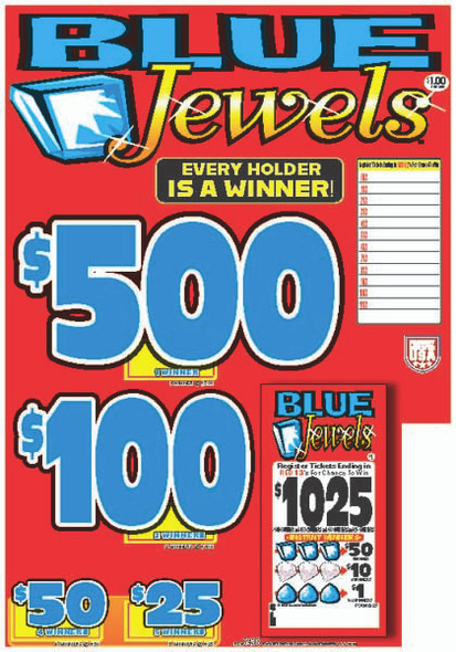 Blue Jewels Seal 5W $1 1@$500 $1B 30% 1750 All Holders Win