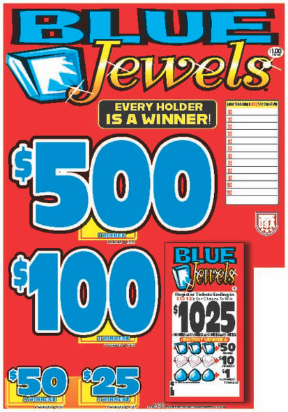 Blue Jewels Seal 5W $1 1@$500 $1B 30% 1750 All Holders Win