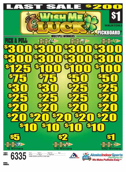 Wish Me Luck PK 3W $1 8@$300 $1B 20% 6335 LS
