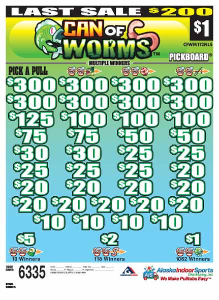 Can of Worms PK 3W $1 8@$300 $1B 20% 6335 LS