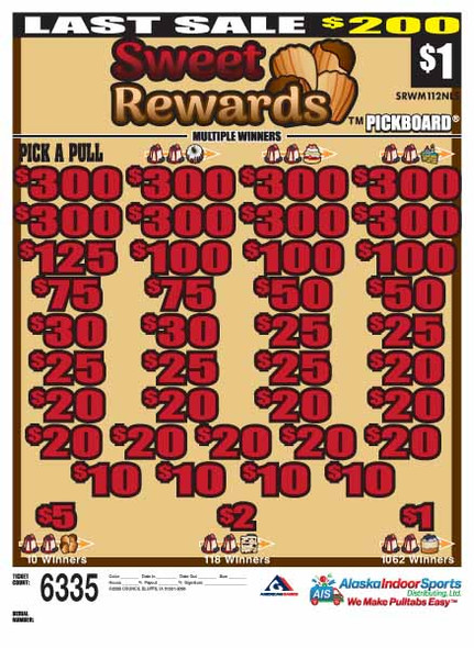 Sweet Rewards PK 3W $1 8@$300 $1B 20% 6335 LS