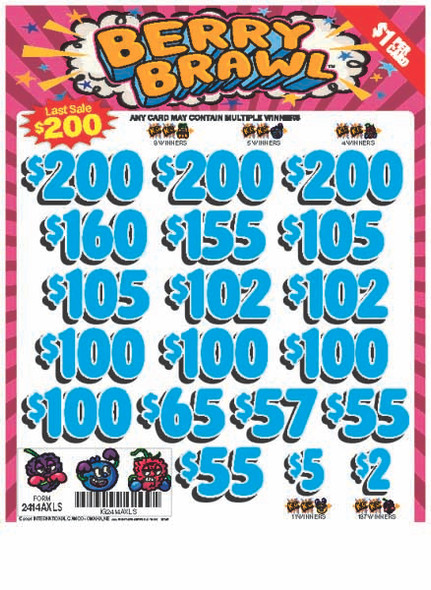 Berry Brawl 3W $1 16@$100 (3@$200) $2B 19% 3185 LS