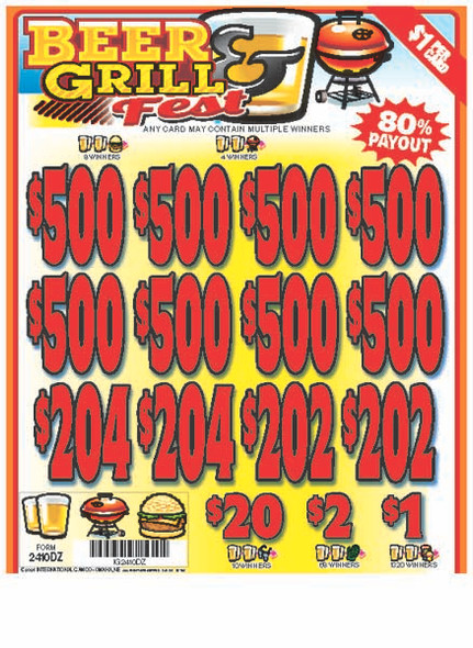 Beer and Grill Fest 3W $1 8@$500 $1B 19% 8036