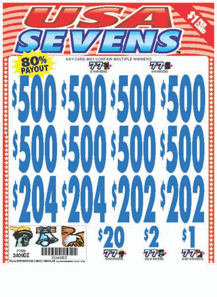USA Sevens 3W $1 8@$500 $1B 19% 8036