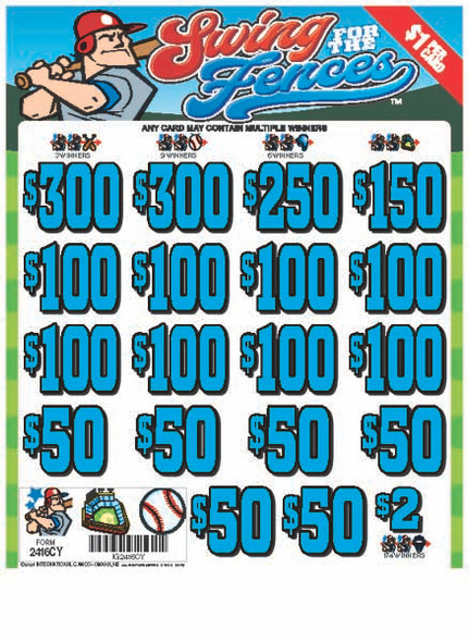 Swing For the Fences 3W $1 6@$150 (2@$300) $2B 23% 3185