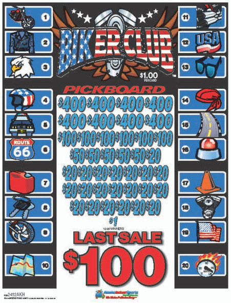 Biker Club PK 3W $1 8@$400 $1B 20% 7252 LS