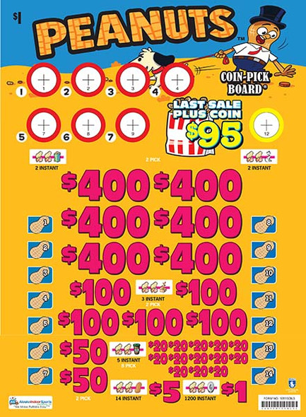 Peanuts Coin Pick-Board 3W $1 6@$400 $1B 29% 6480 LS
