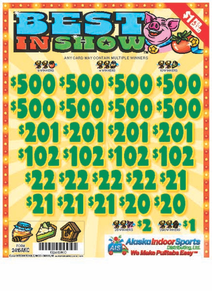 Best In Show 3W $1 8@$500 $1B 25% 8036