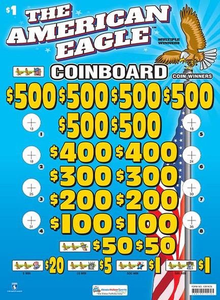 The American Eagle Coinboard 3W $1 6@$500 $1B 24% 8280