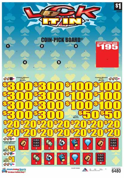 Lock It In Coin-Pick Board 5W $1 8@$300 $1B 25% 6480 LS
