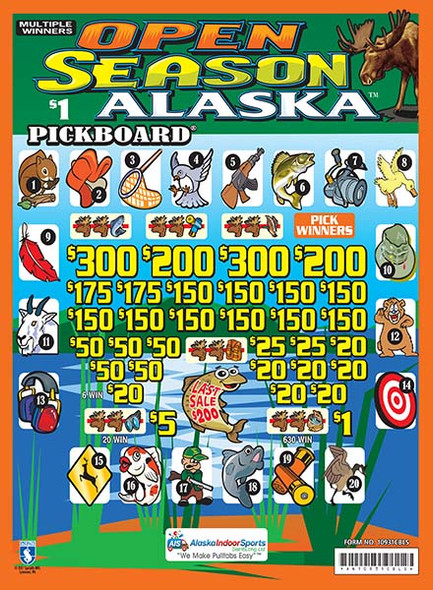 Open Season Alaska PK 3W $1 18@$150 (2@$300) $1B 19% 5320 LS