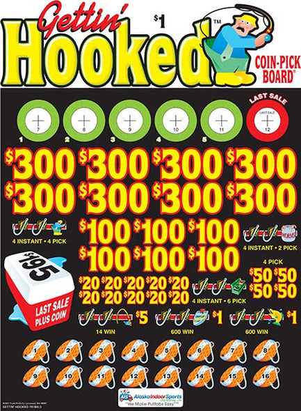 Gettin' Hooked Coin-Pick Board 3W $1 8@$300 $1B 25% 6480 LS