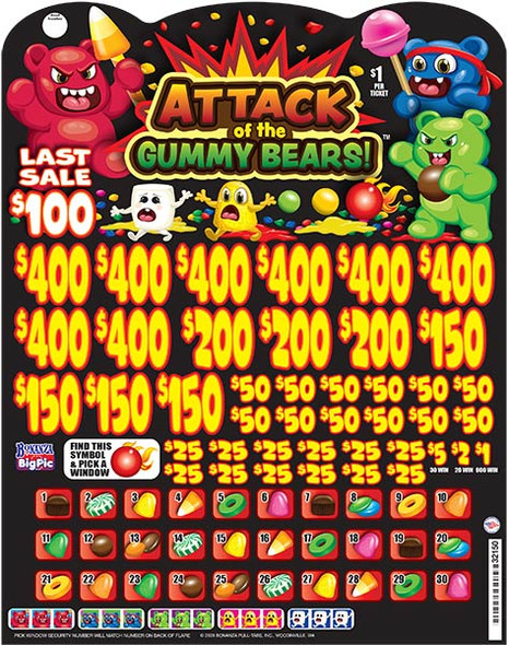 Attack of the Gummy Bears Big Pic 3W $1 8@$400 $1B 23% 8480 LS