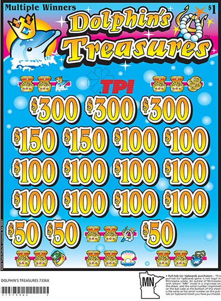 Dolphin's Treasures Joe 3W $1 3@$300 $50B 26% 3136