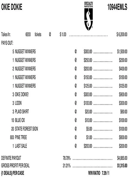 Okie Dokie Embedded PK 3W $1 8@$300 $1B 21% 6200 LS