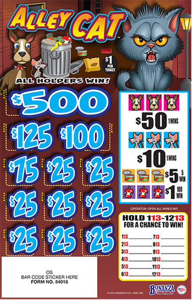 Alley Cat Seal 5W $1 1@$500 $1B 29% 1680 All Holders Win