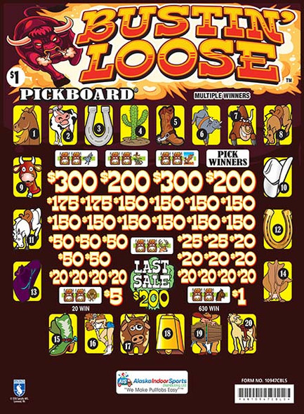 Bustin' Loose PK 3W $1 18@$150 (2@$300) $1B 19% 5320 LS