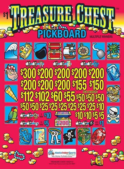 Treasure Chest PK 3W $1 8@$200 (1@$300) $1B 19% 4480 LS