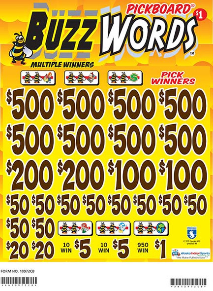 Buzz Words PK 3W $1 8@$500 $1B 24% 8200
