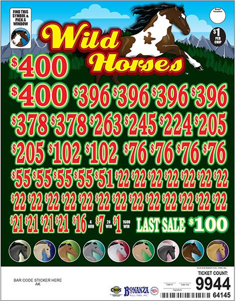 Wild Horses Big Pic Chip $1 8@$400 $1B 24% 9944 LS