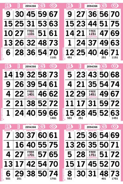 Capitol 6 ON V 1 UP L 45001-54000 B PINK