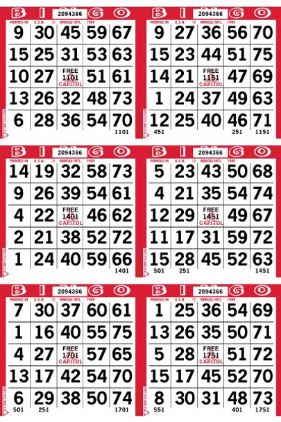 Capitol 6 ON V 1 UP L 45001-54000 B RED