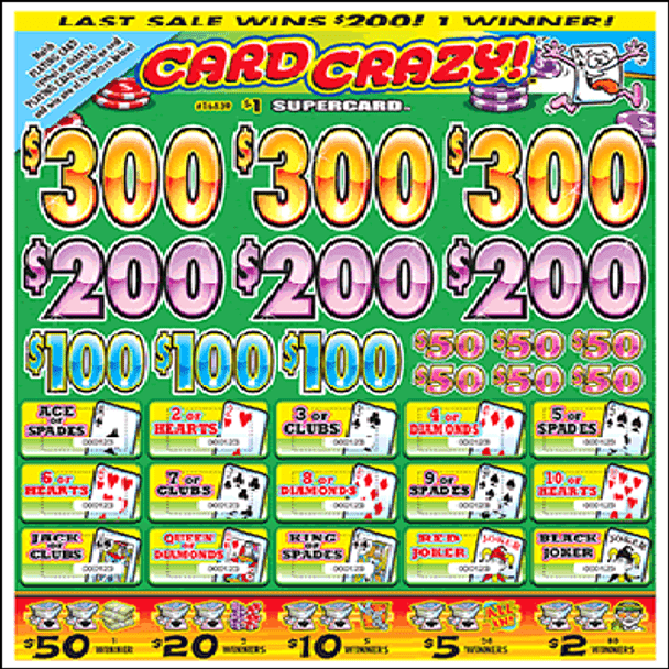 Card Crazy PK 3W $1 3@$300 $2B 19% 3360 LS