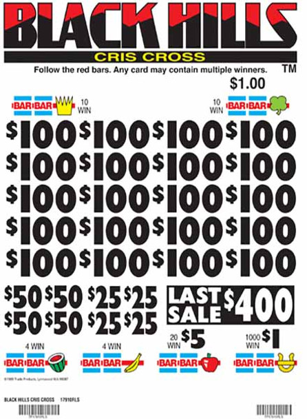 Black Hills Cris Cross 3W $1 20@$100 $1B 23% 4920 LS