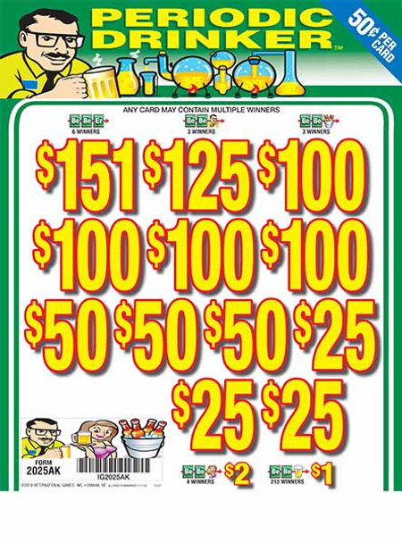 Periodic Drinker 3W $0.50 6@$100 (1@$150) $1B 28% 3136 Periodic Drinker 3W $0.50 6@$100 (1@$150) $1B 28% 3136