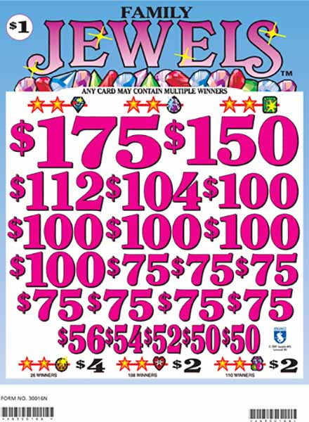 Family Jewels 3W $1 8@$100 (1@$175) $2B 20% 2960
